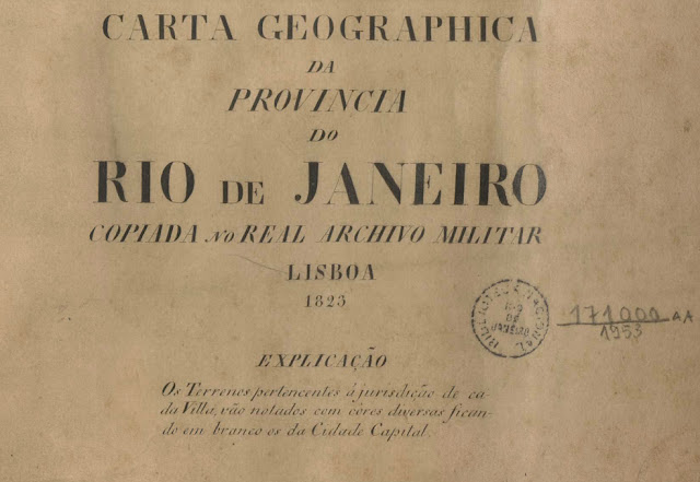 Legenda  da Carta Geográfica da Provincia do Rio de Janeiro de 1823