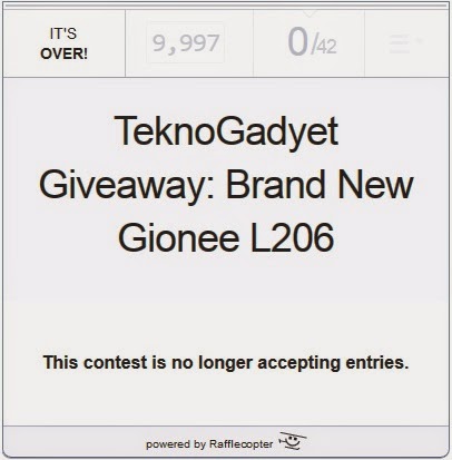 TeknoGadyet Giveaway: Brand New Gionee L206 Winner