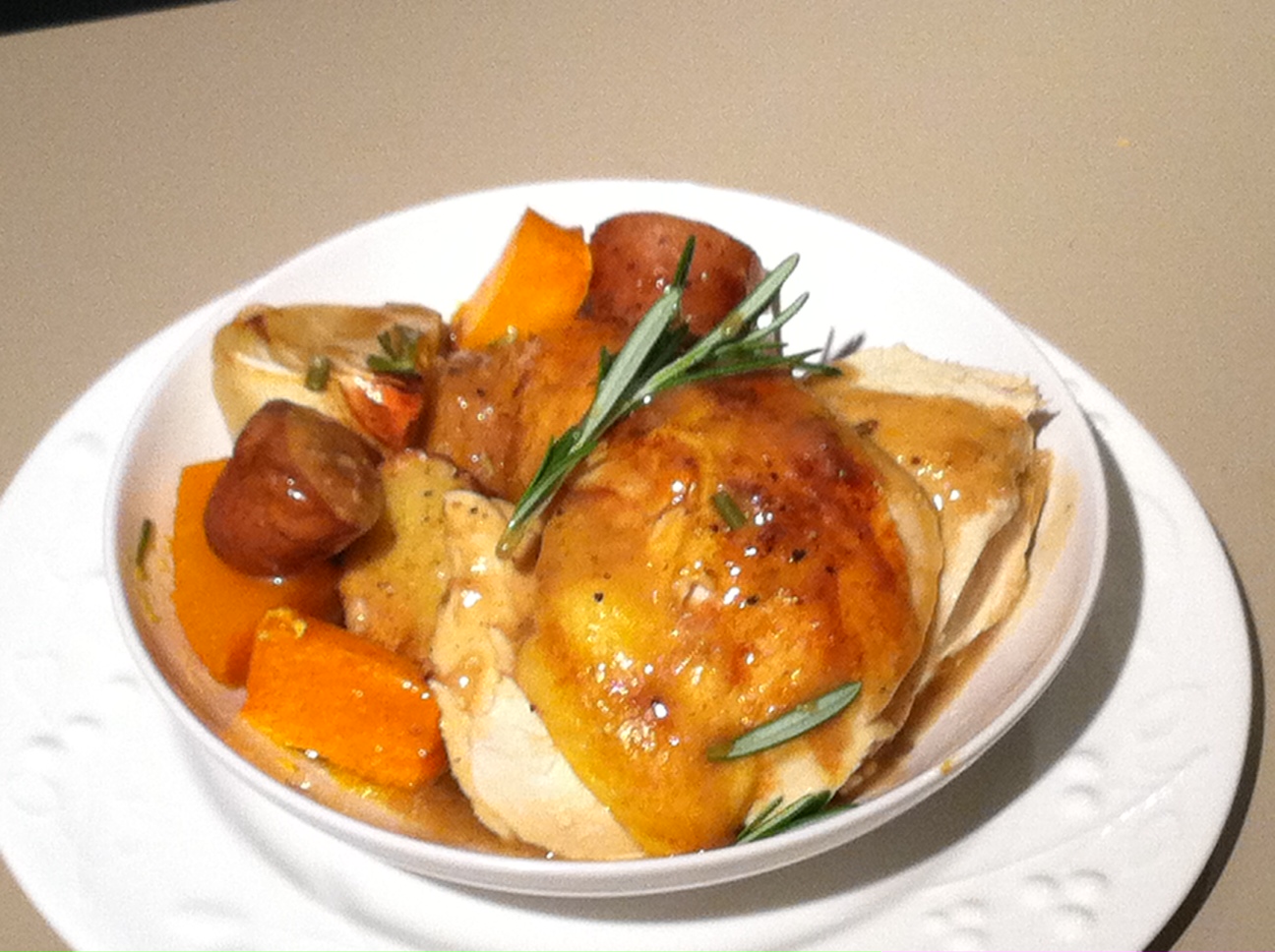 The Professional Amateur Chef Roasted Chicken w/CranberryRosemary Gravy
