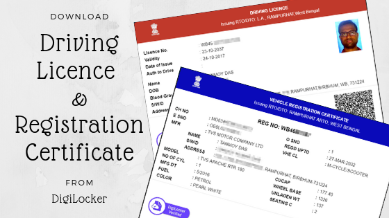 Download e-Driving Licence & e-Vehicles Registration Certificate from DigiLocker