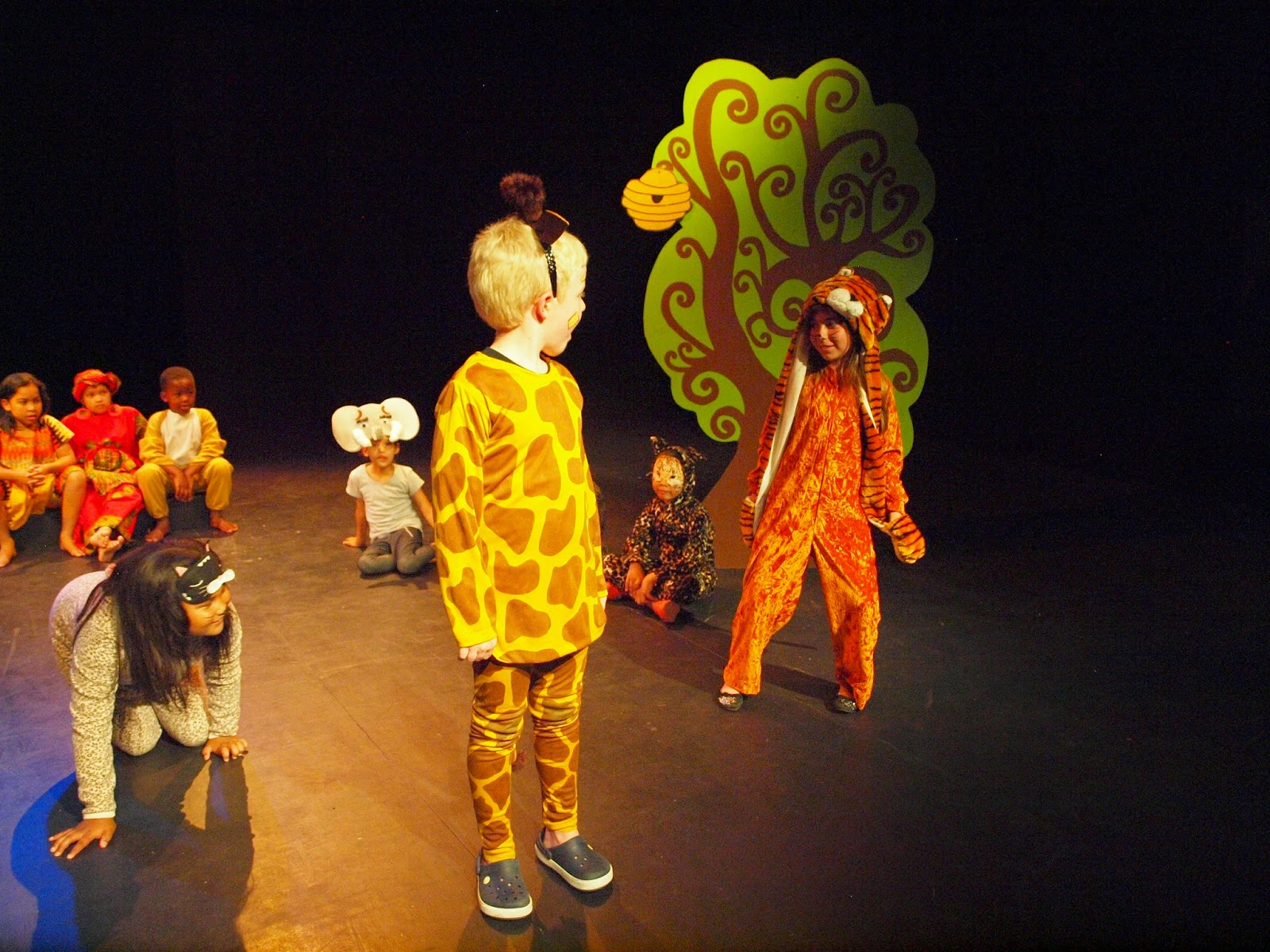 Children from the Plumstead drama studio in Cape Town show how drama