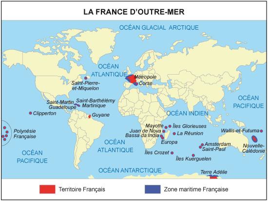 Carte de France pédagogique pour enseignement
