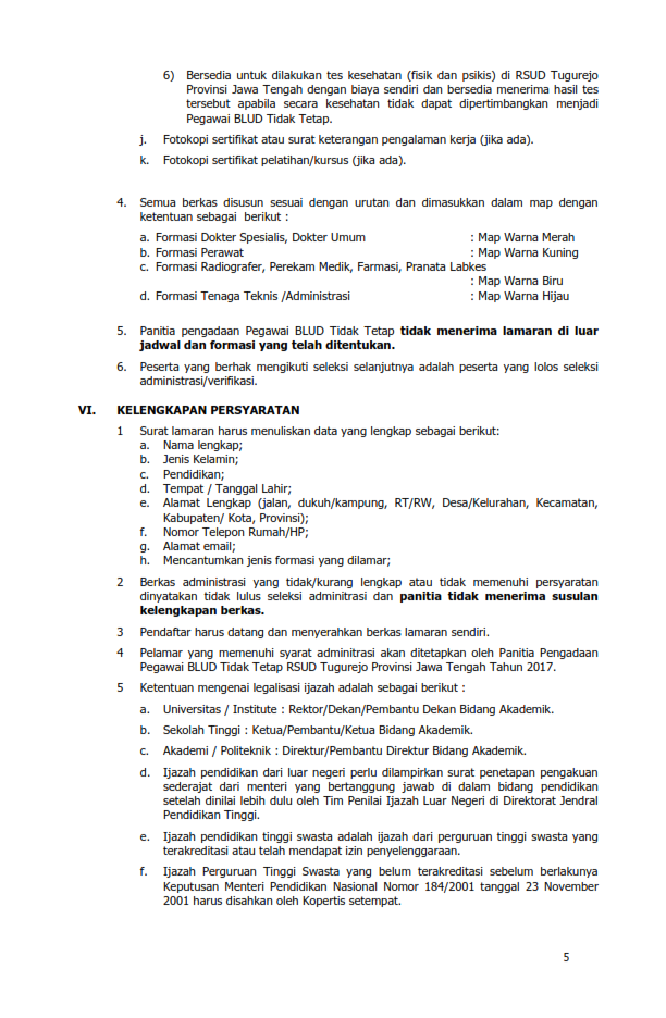 Lowongan Kerja RSUD Tugurejo Semarang Jawa Tengah