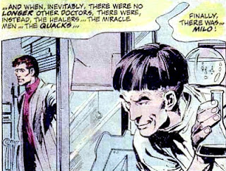 Batman #255, Milo lurks evilly as Anthony Lupus enters his lab, art by Neal Adams