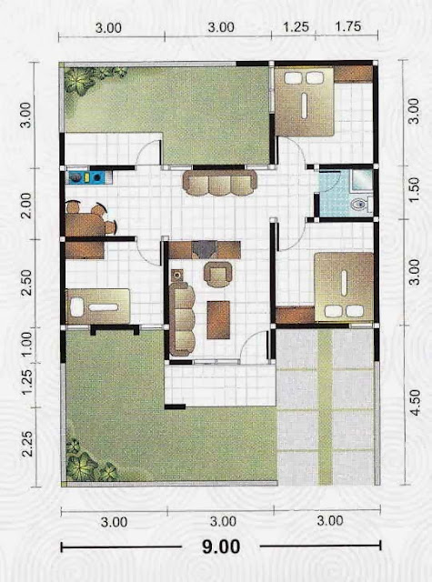 Gambar Rumah Minimalis: Sketsa Denah Rumah Minimalis Sederhana Modern 