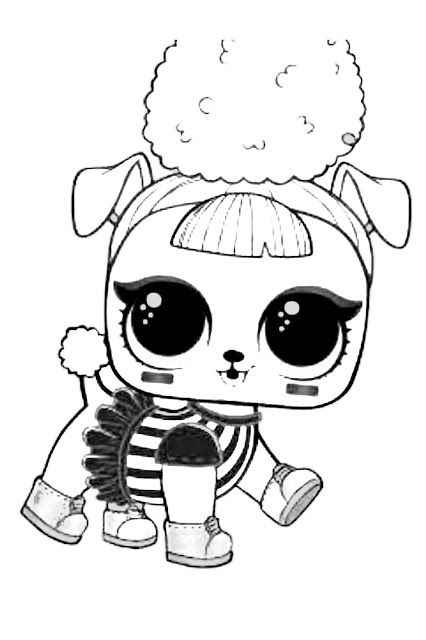 Animal pictures black and white for coloring - Gambar mewarnai LOL Surprise Pets (3) hitam putih