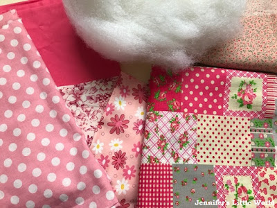 Simple heart themed patchwork cushion sewing project