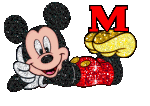 Alfabeto tintineante de Mickey Mouse recostado M. 