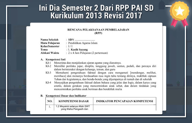 Semester 2 RPP PAI SD Kurikulum 2013 Revisi 2017