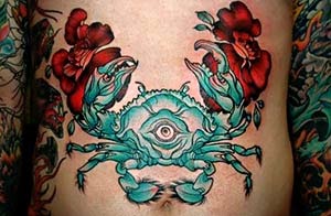 Tatuagem de caranguejo - tatuagens de olho