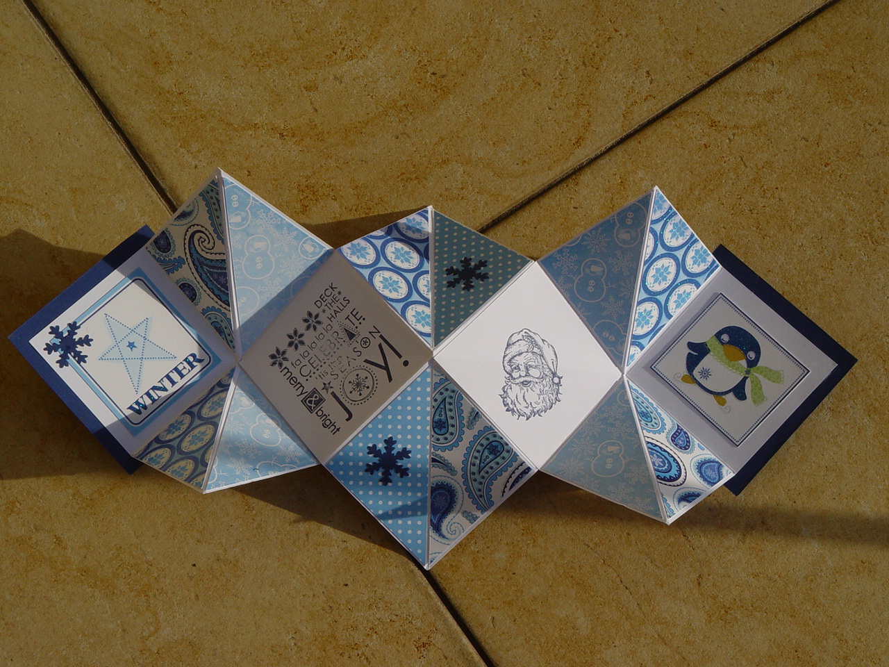 chantal cards: blauwe en groene harmonicakaart of hoe noem je het?