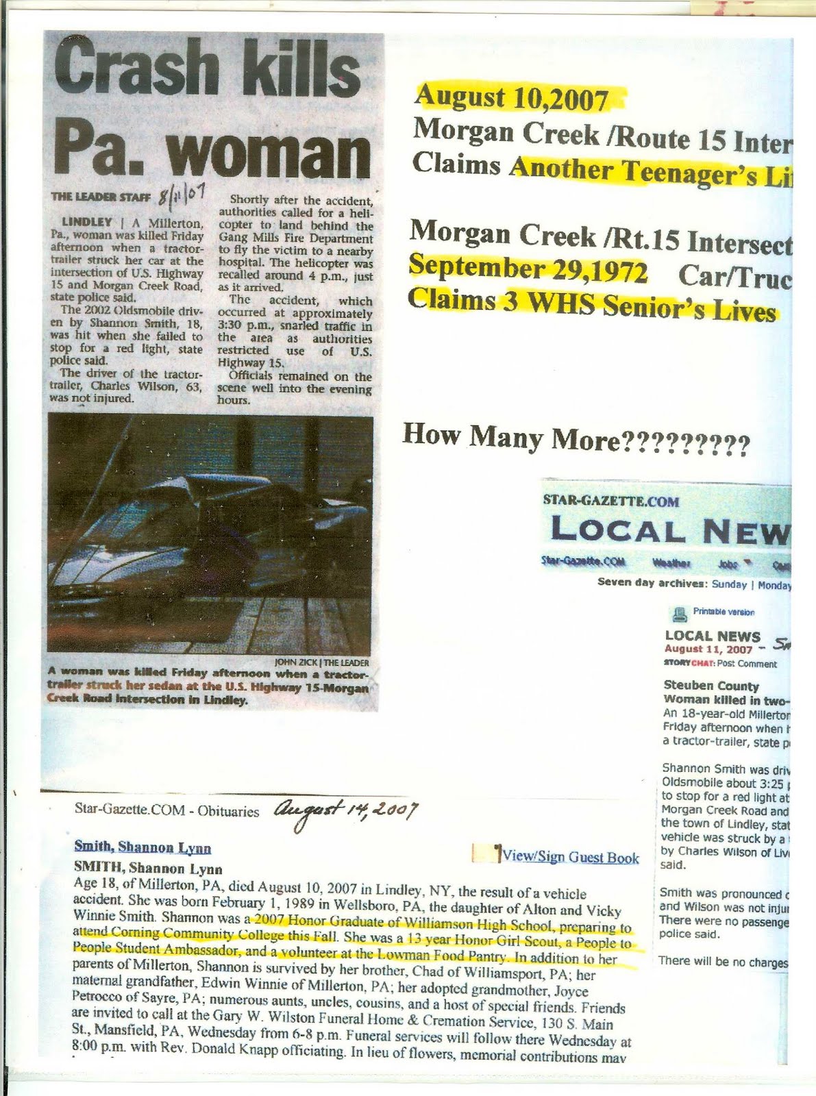 CreekWatson Creek Road Intersections Lindley,NY