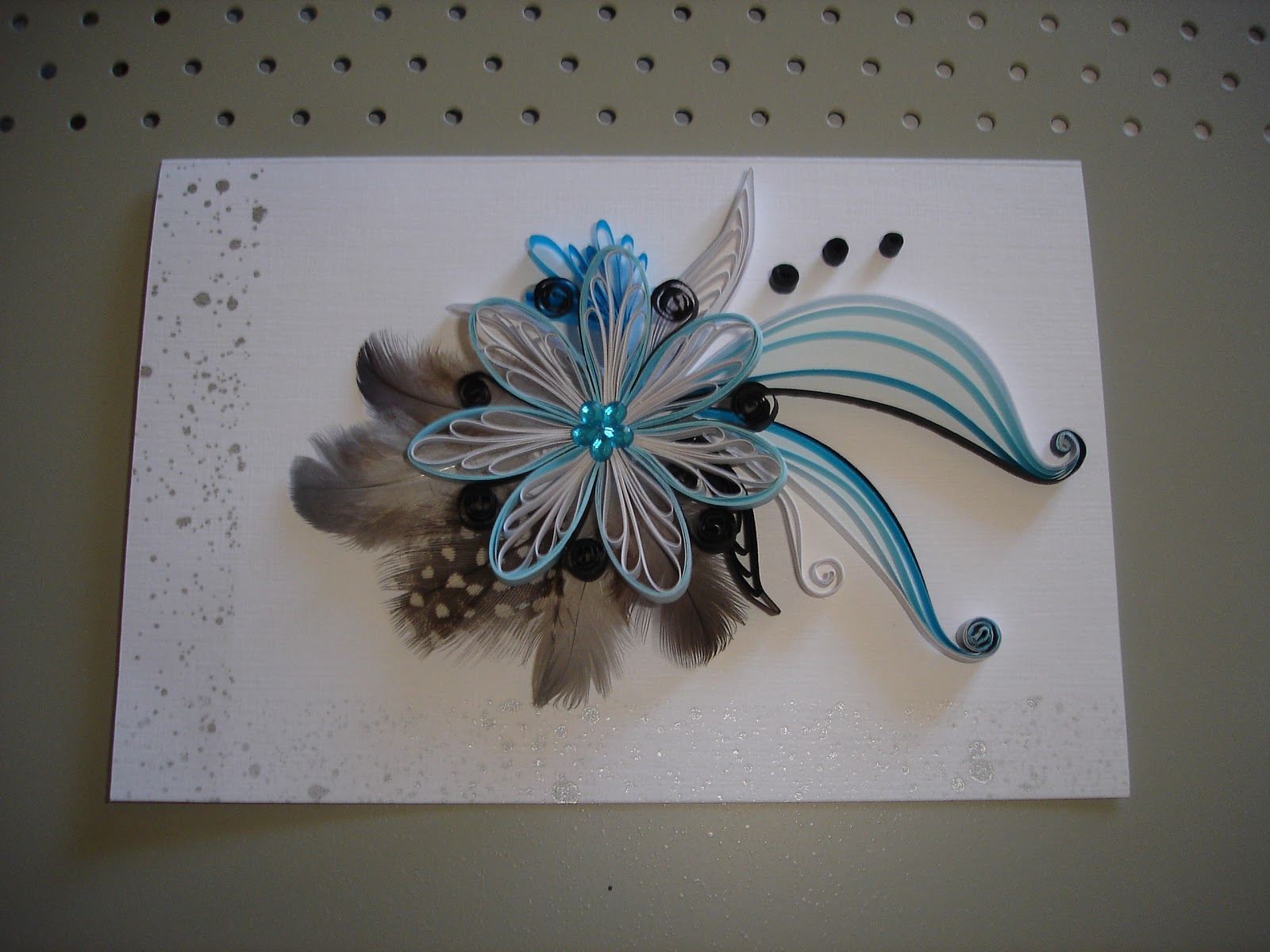 Handmade by Mihaela: White, black and blue card