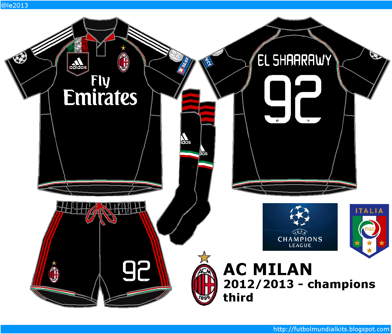 Maglia Calcio Maglia A.C. Milan 2012-2013 Special Edition Oro - Kaka, Balotelli, El Shaarawy, Nuova Con Etichette Maglia Milan Stagione 2012 2013