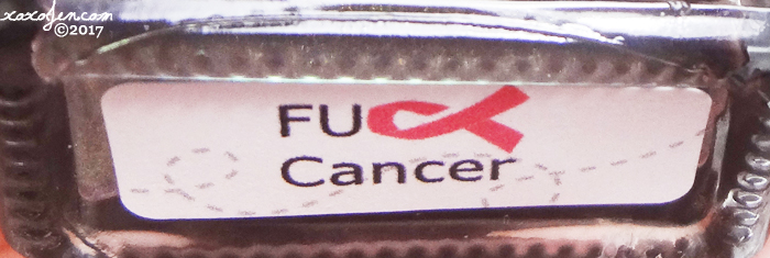 xoxoJen's Bee's Knees label Fuck Cancer