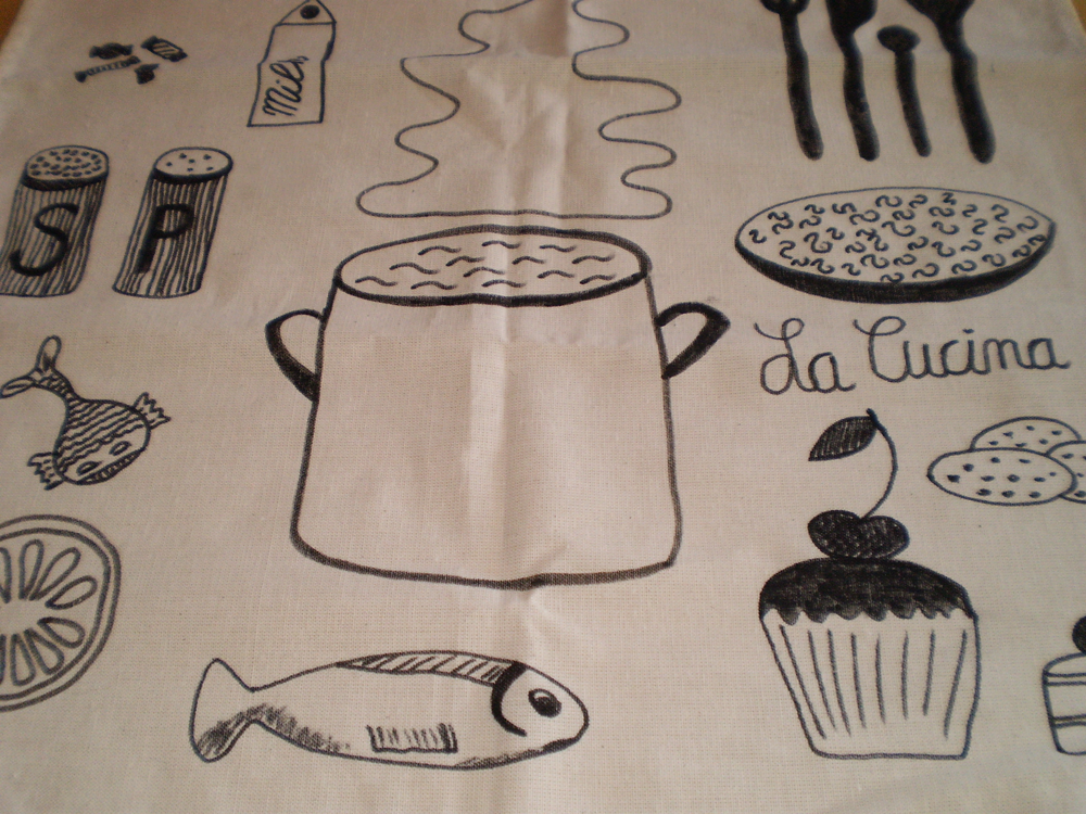 aprilliebe: Handbemalte Küchentücher