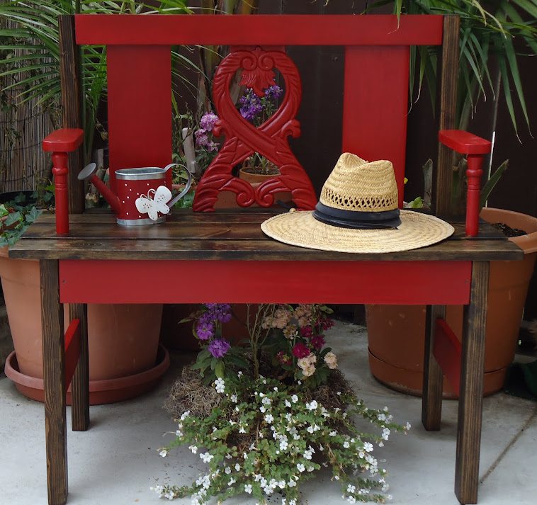 Garden Bench in "Barn" Red - SOLD