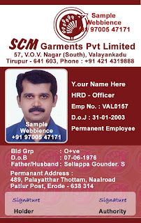 Single Side IDCard Template Design Single Side IDCard Template Design as per Form-25C