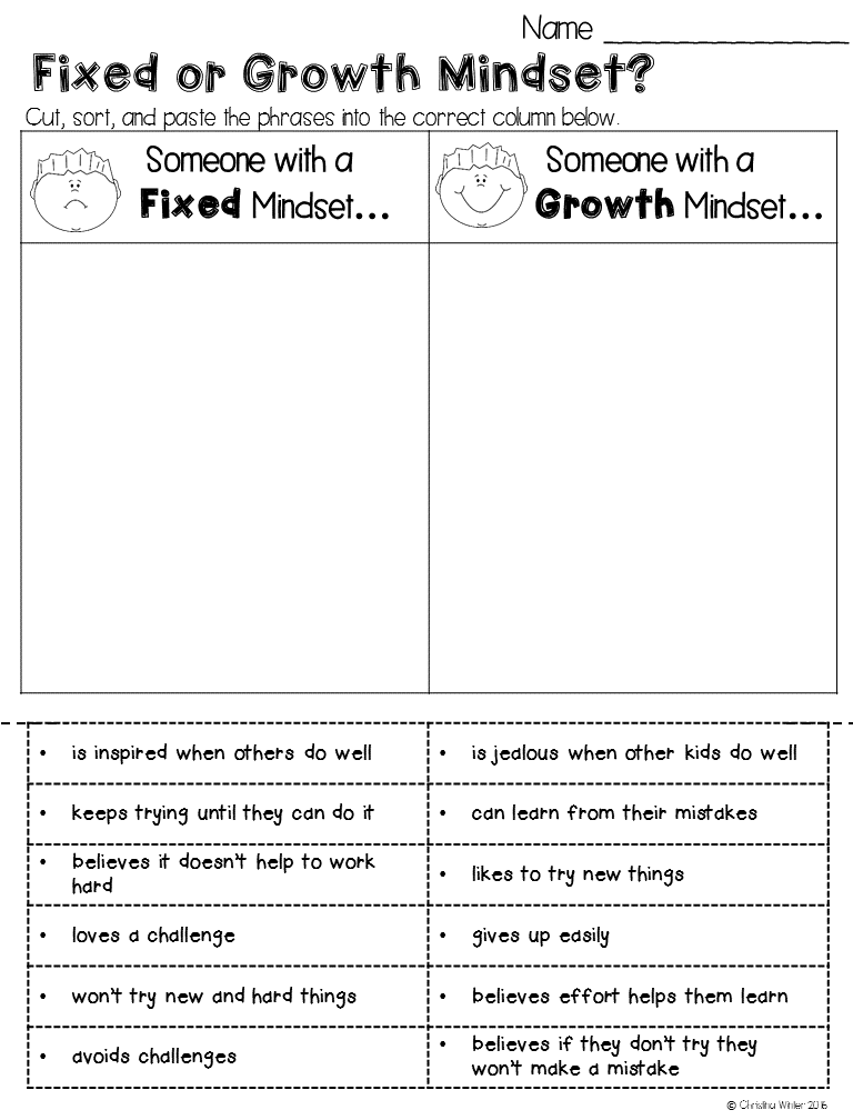 Printable Growth Mindset Worksheets Pdf