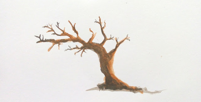 Cara mewarnai pohon  dengan watercolor For Karya Seni