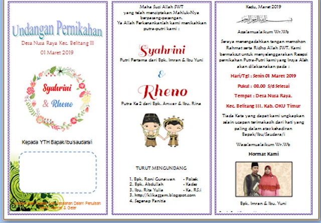 Contoh Undangan Pernikahan Dengan Microsoft Word KLIK AZZAM