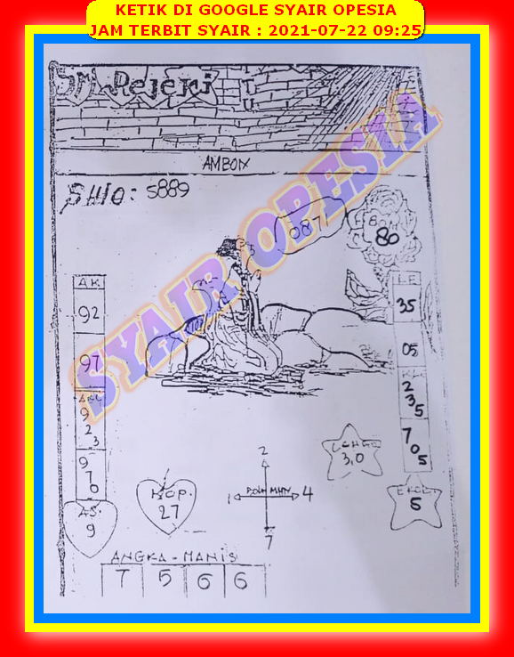 40 Syair sgp opesia 24 juli 2021