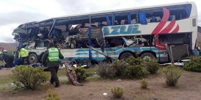 Bus Trans Azul que salió de Villazón se accidentó en el tramo Potosí - Oruro