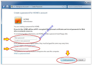 create a password windows seven