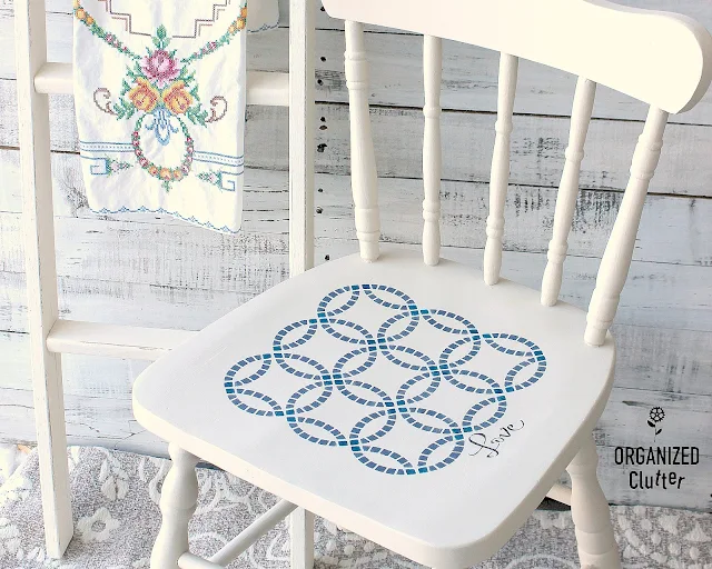 Wedding Ring Quilt Pattern Stenciled Chair