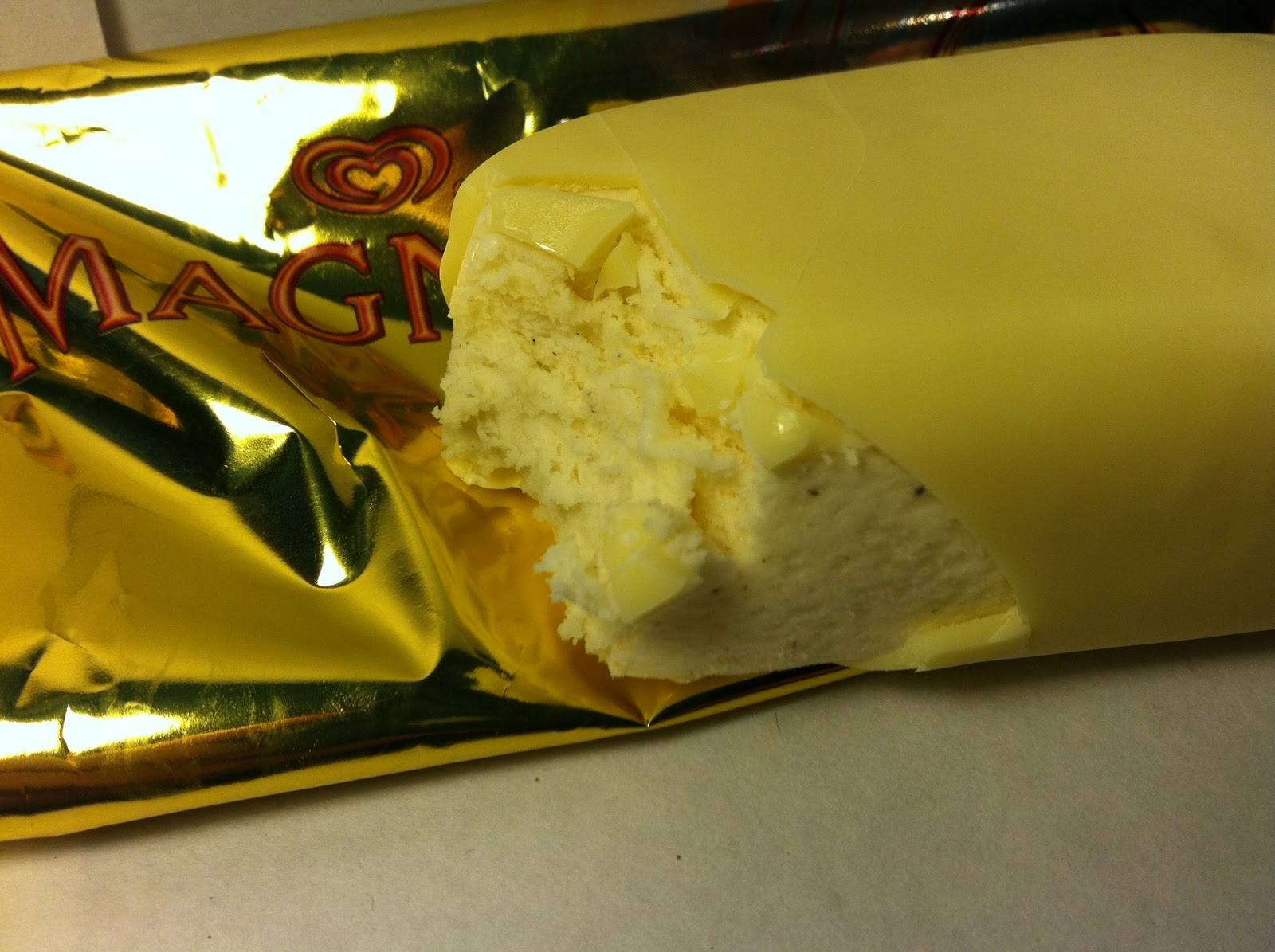 white chocolate ice cream bar