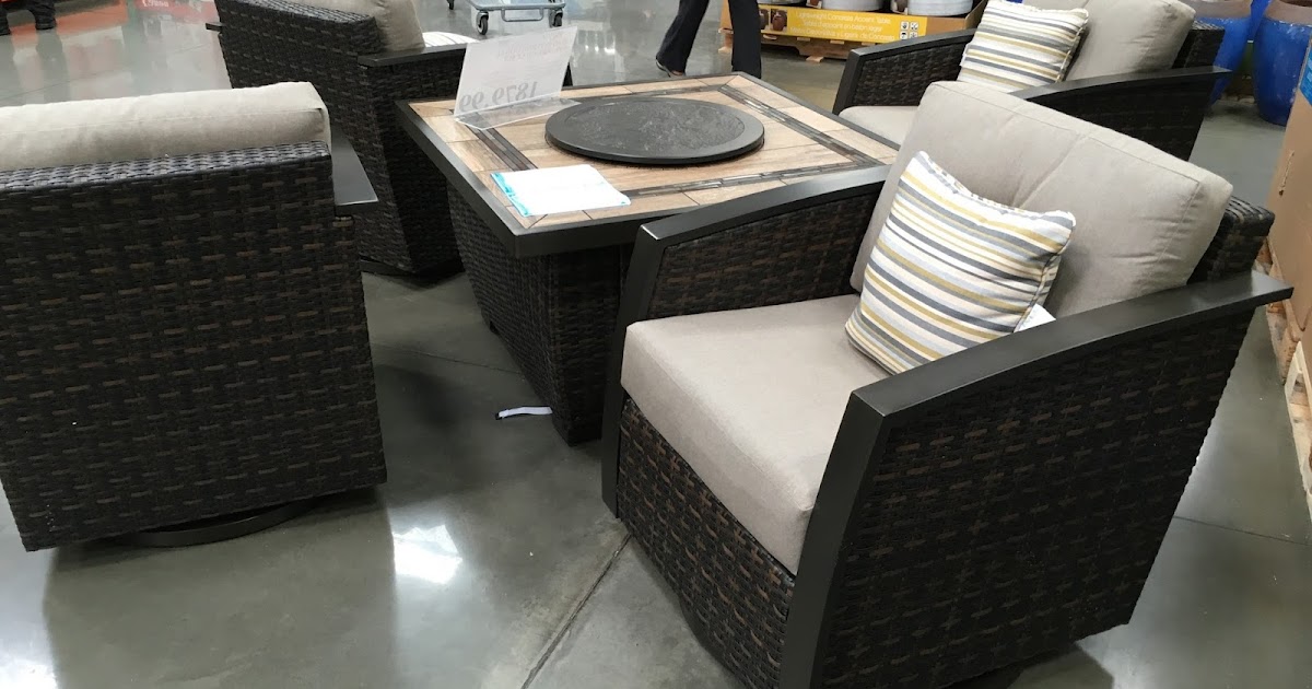 Agio International 5 Piece Woven Fireplace Set Costco Weekender