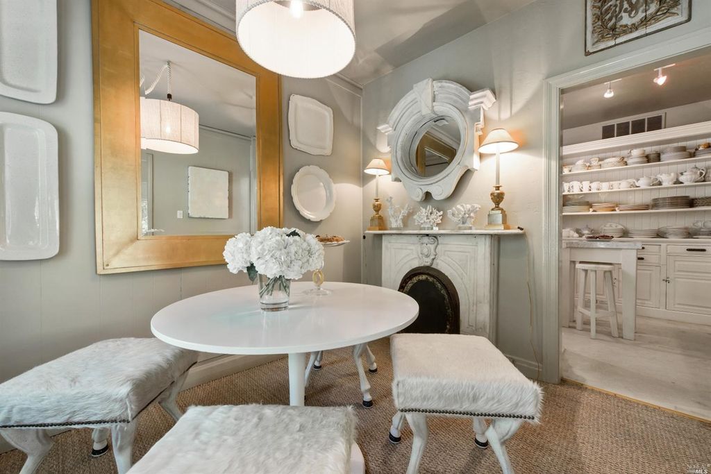 Ivy covered California home of Myra Hoefer with lush gardens and French inspired interiors