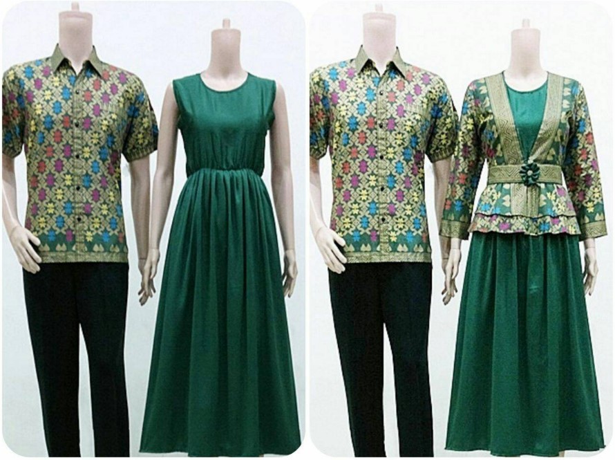 model baju batik couple gamis elegan terbaru