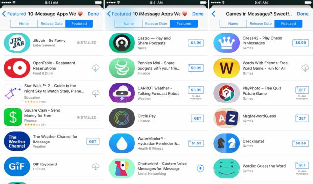 iMessage App Store for iOS 10 Users