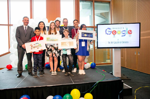 Winners and judges of this year's Doodle 4 Google Canada