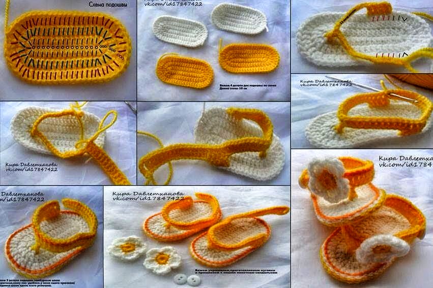 Sandalia de primavera para bebé al crochet - con paso a paso en fotos
