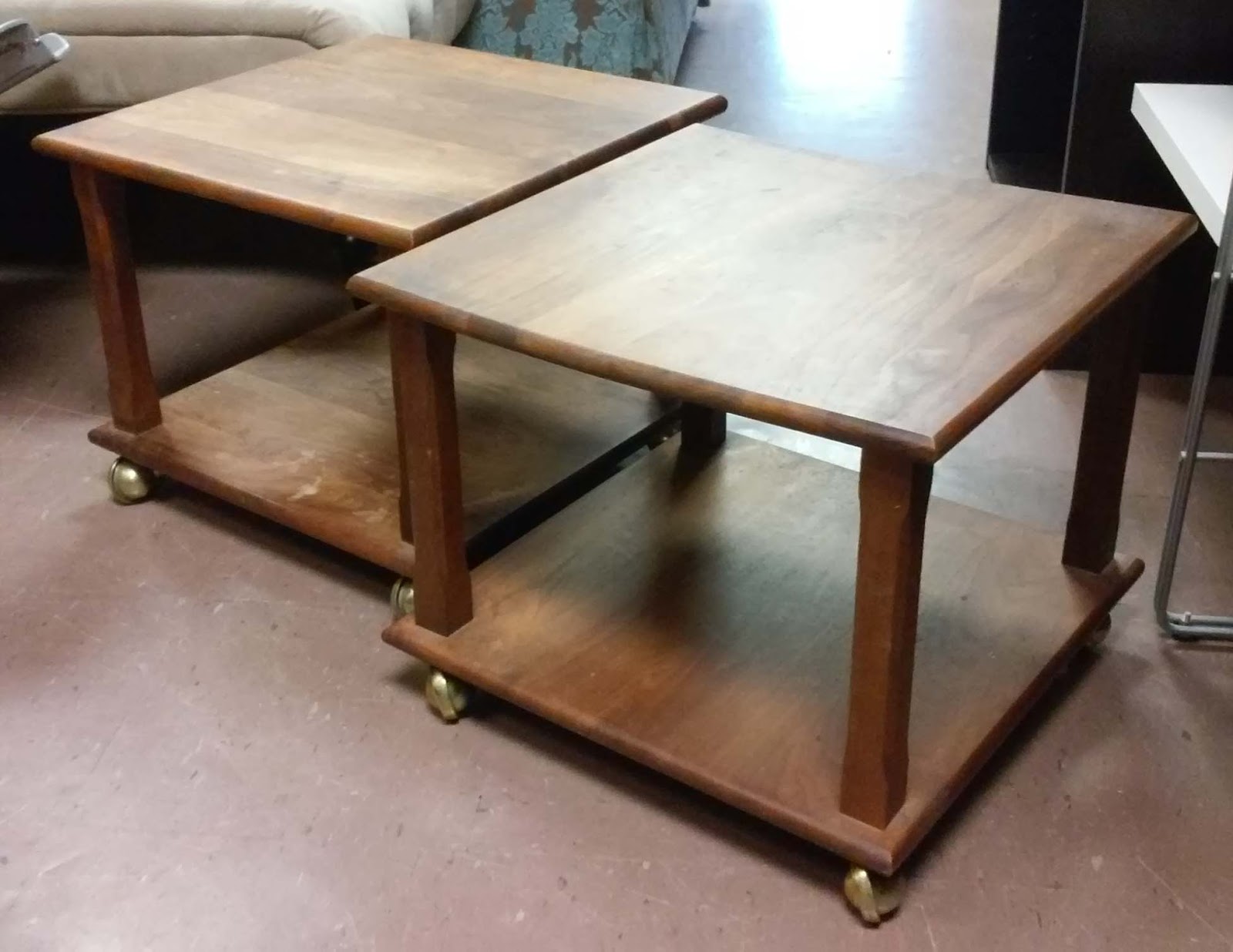 UHURU FURNITURE & COLLECTIBLES SOLD **REDUCED** Teak End Tables on