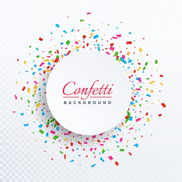 Happy New Year Circular confetti background Free Vector