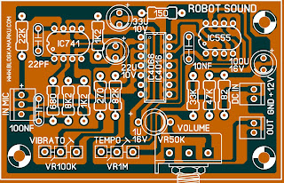 PCB Layout Effek Suara Robot Sound