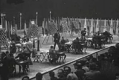 Sala de juego del II Encuentro Ibérico de Ajedrez 1946