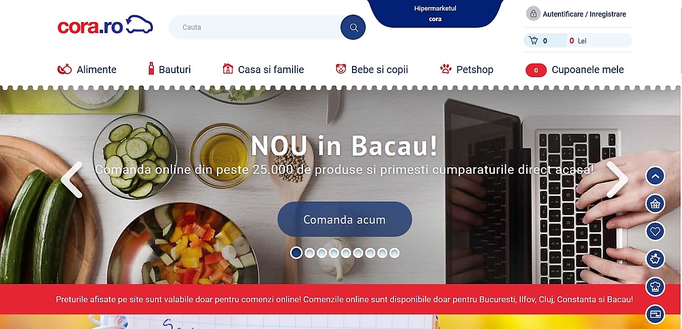 Bacăul Economic Cumpărături Online Cu Livrare La Domiciliu și De La Cora Bacău