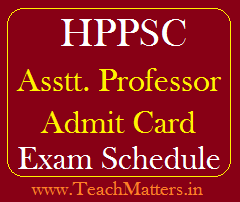 image: HPPSC Assistant Professor (College Cadre) Admit Card & Exam Dates 2022 @ TeachMatters