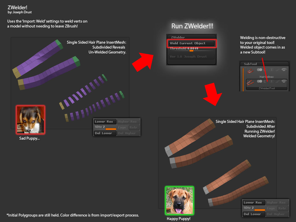 Clean Tool Master, Default InsertMesh Master and ZWelder plugins for