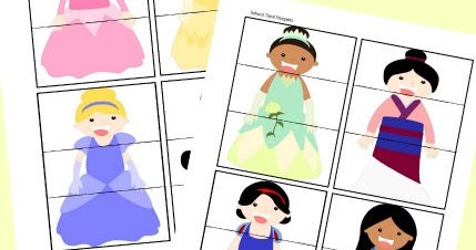 Free Printable Princess Puzzles Simple Busy Bag Idea | School Time