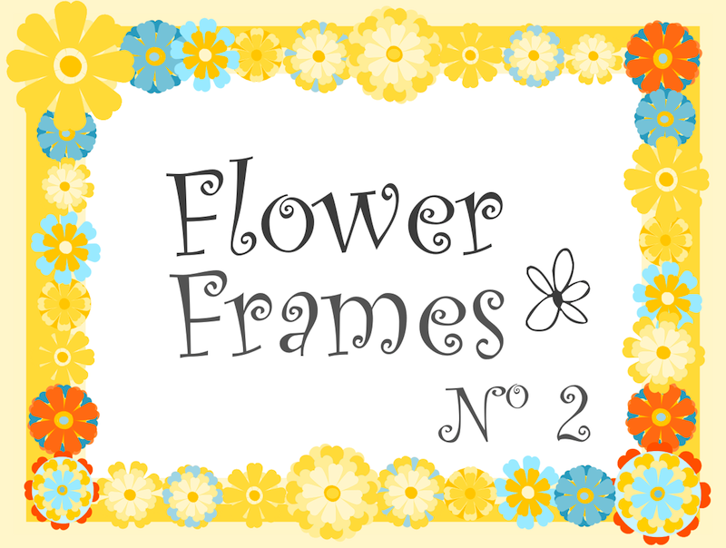 free digital scrabbooking flower frames No 2 happy summer flower