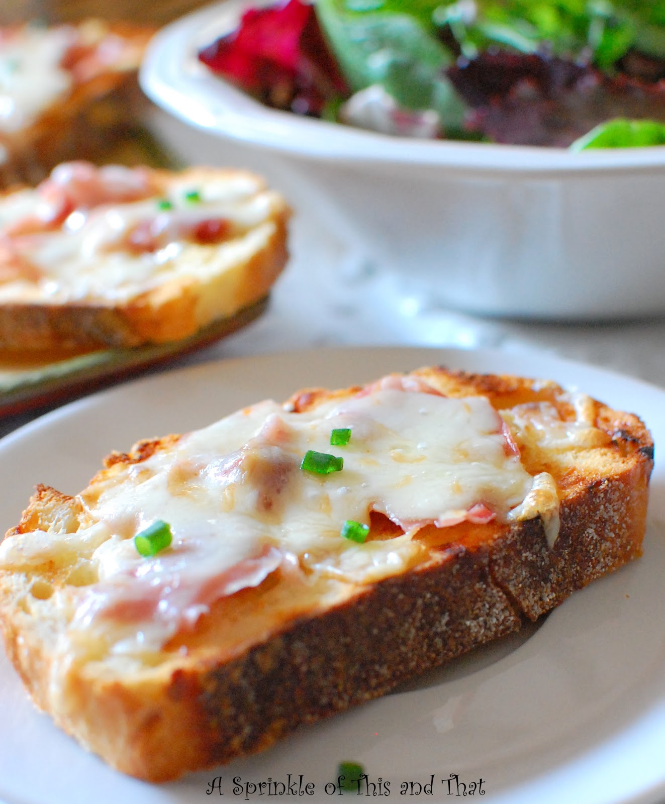 A Sprinkle of This and That Grilled Prosciutto Bread