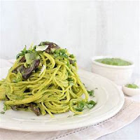 SPINACH PESTO OVER PASTA