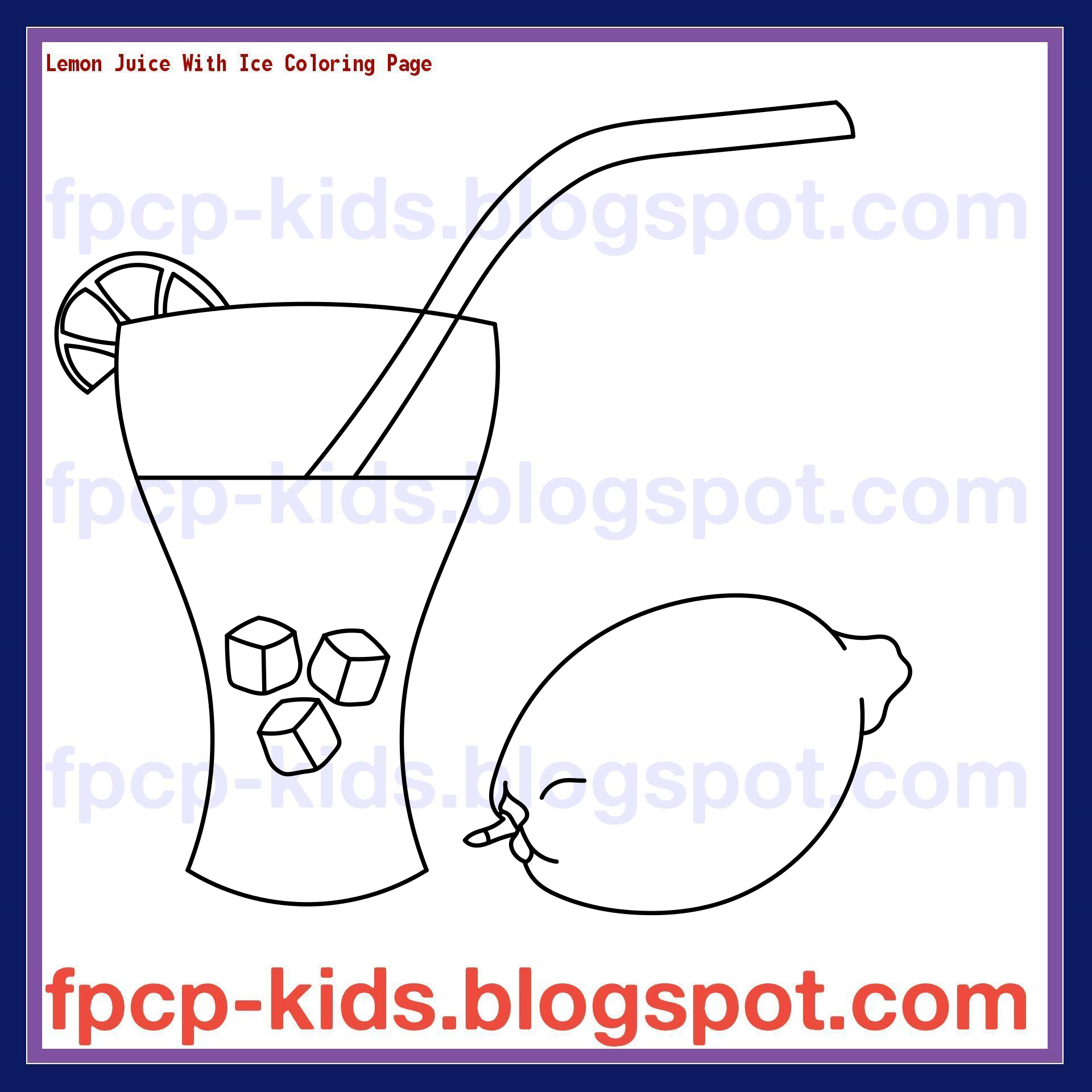 Lemon Juice With Ice Coloring Page - Free Printable Coloring Pages