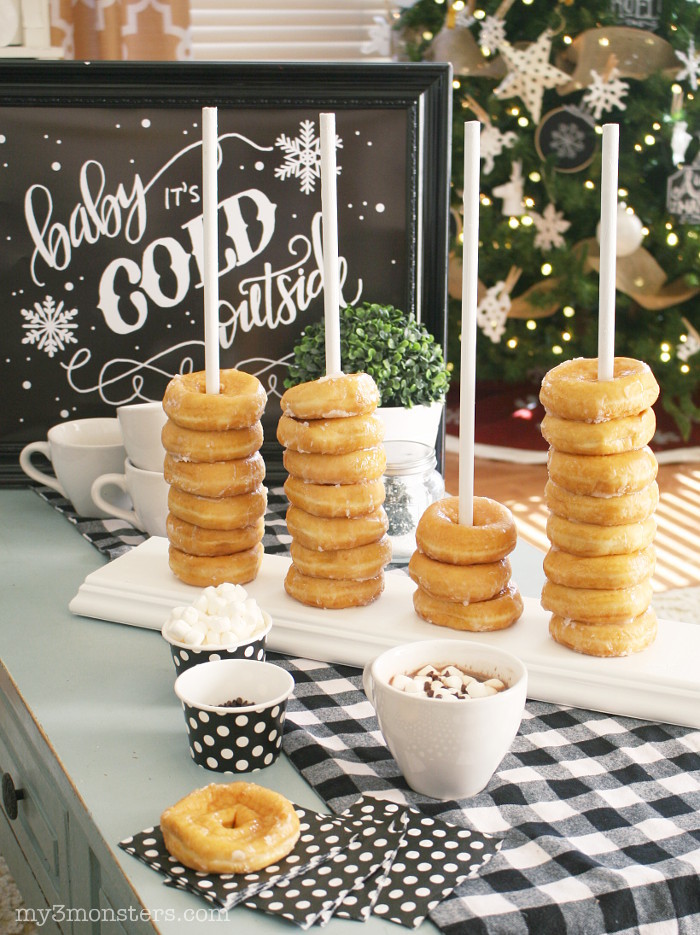 Looking for a creative way to serve dessert this holiday season? This DIY Donut Stacker from my3monsters.com is exactly what you need. Your guests will love it!