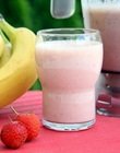 Banana smoothie with strawberry